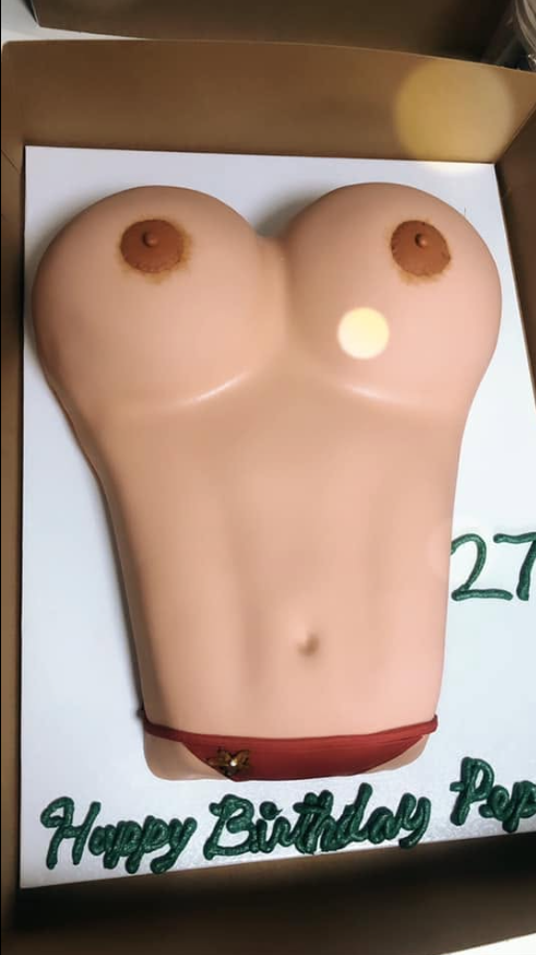 Novelty Boobies Cake · custom cake by Zugar Coma Zweetz