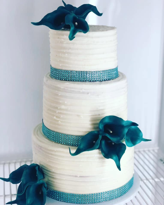 Teal Wedding — custom cake by Zugar Coma Zweetz