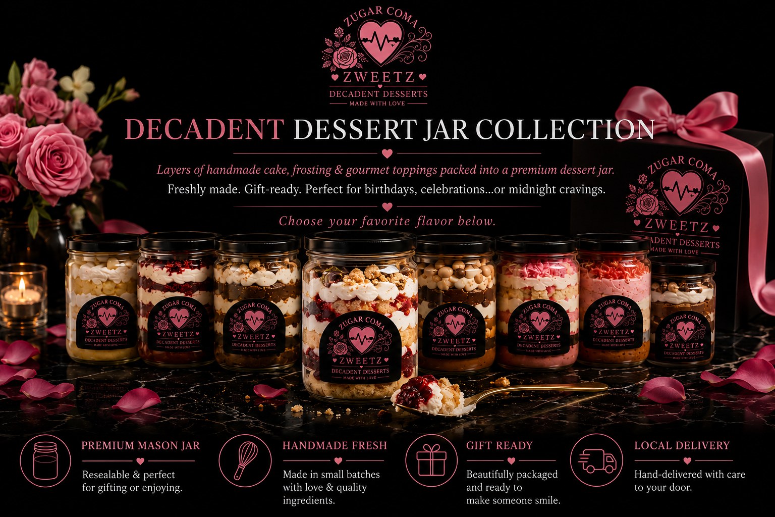 The Decadent Dessert Jar Collection, the full lineup of layered dessert jars