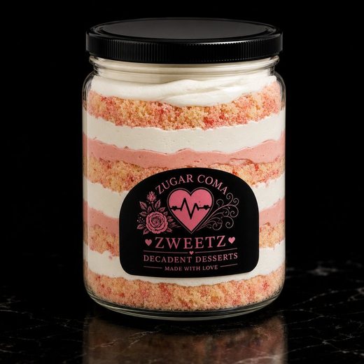 Strawberry Shortcake Decadent Dessert Jar