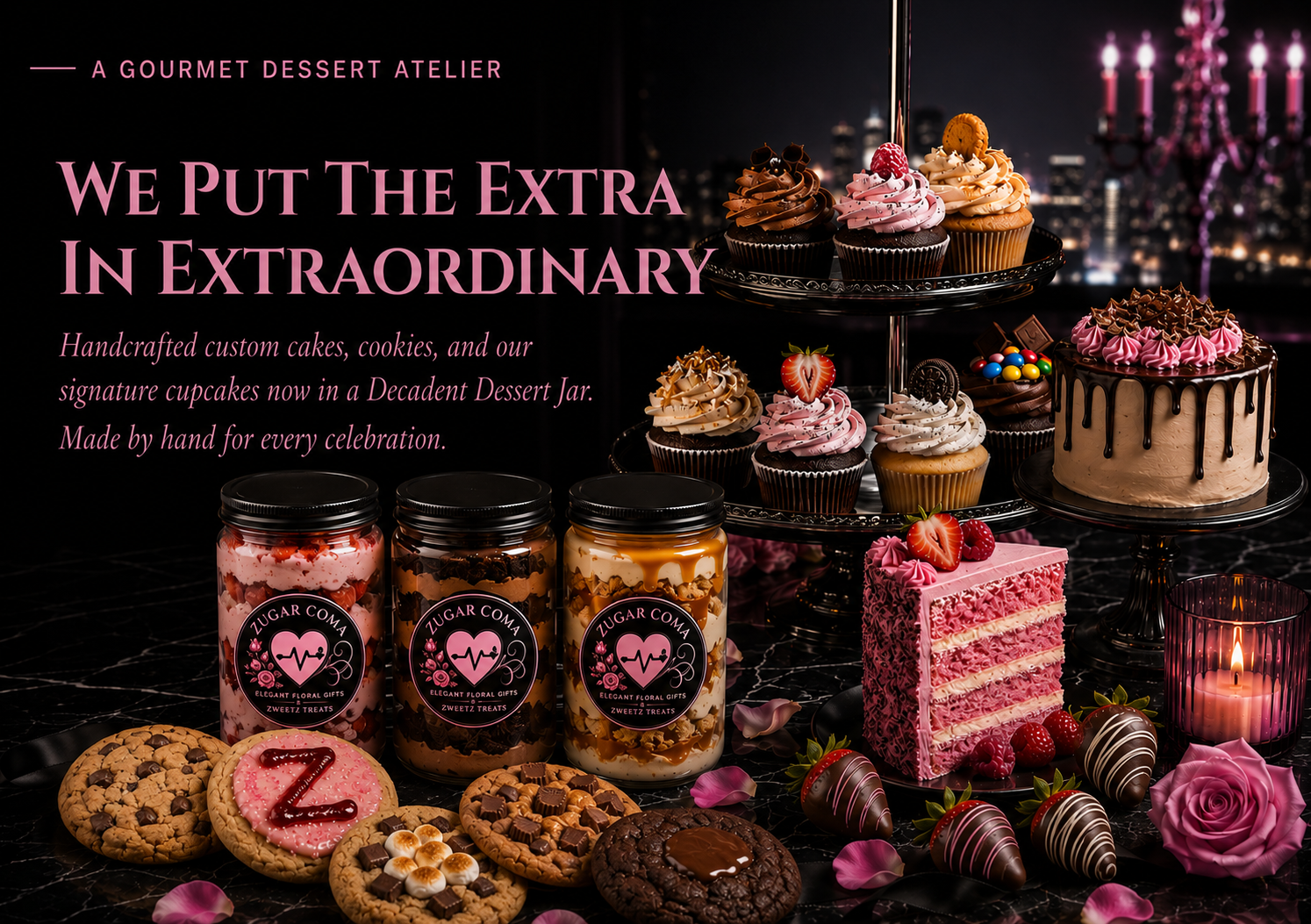 A gourmet dessert atelier. We put the extra in extraordinary.
